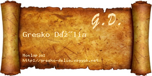 Gresko Délia névjegykártya